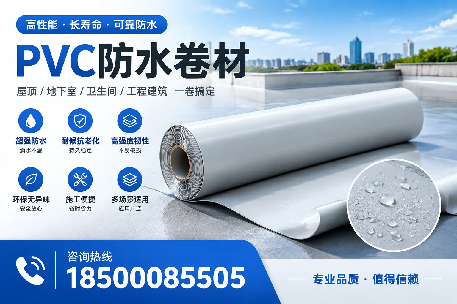 PVC防水卷材的防水效果评测,适合鹤壁的科学依据
